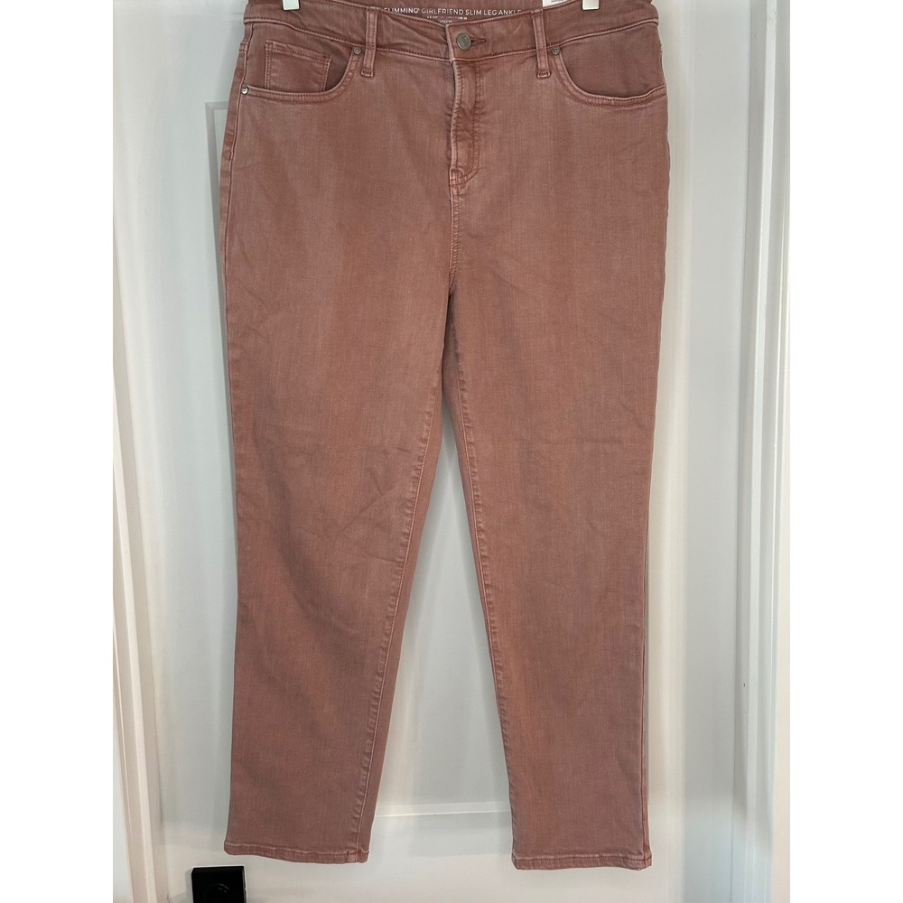 Chicos So Slimming Girlfriend Slim Leg Ankle Jeans Rose Pink Size 2R 12 Regular